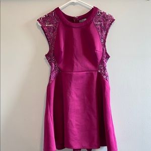 Purple Dress with Lace On Sides
